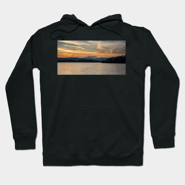 Panoramic Windermere Sunset Hoodie by Reg-K-Atkinson